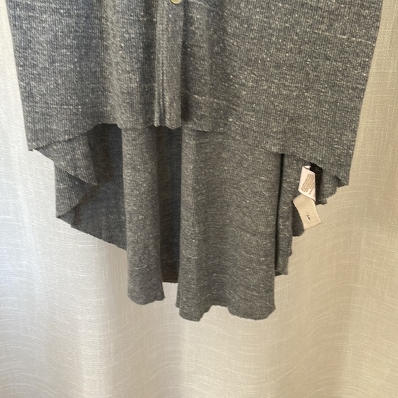 FREE PEOPLE heather grey button down rib sweater - Picture 3 of 6